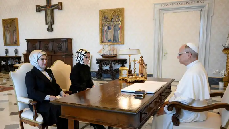 Emine Erdoğan ve Papa Leo'nun Gazze Üzerine Görüşmeleri