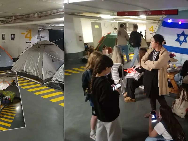 Tel Aviv'deki Kapalı Otopark Sığınak Olarak Kullanılıyor