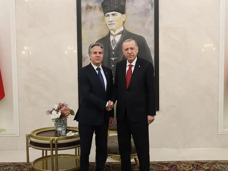 Cumhurbaşkanı Erdoğan, ABD Dışişleri Bakanı Blinken'ı Kabul Etti