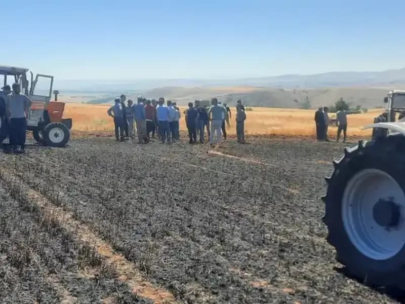 Yozgat’ta 100 Dönüm Tarım Arazisi Alev Alev Yandı: Çiftçiler Zor Durumda